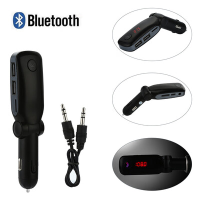 

〖Follure〗Bluetooth Car Kit FM Transmitter Handsfree MP3 Music Player USB Charger Aux