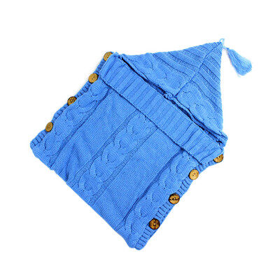 

Baby Sleeping Bag Newborn Baby Wrap Warm Crochet Knitted Blanket Infant Cute Blanket for Bedding
