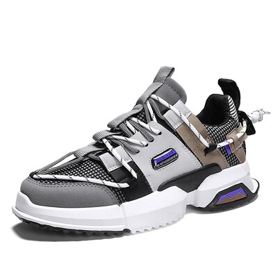 

Mens shoes fashion tide shoes increase sports color matching mesh shoes more laces