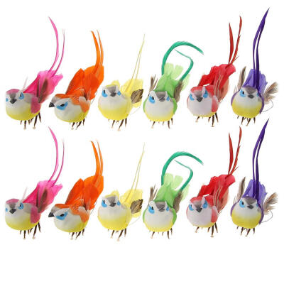 

12pcs Simulation Birds Fake Artificial Foam Animal Model Miniature Ornament