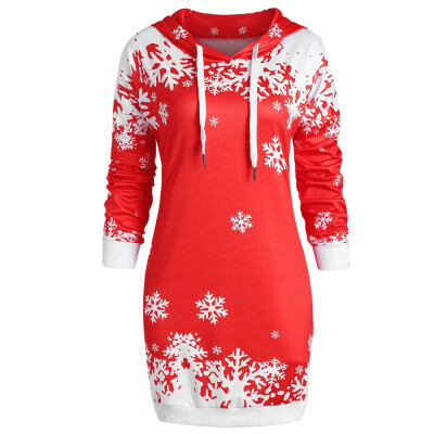 

Starmoon Fashion Women Merry Christmas Snowflake Printed Tops Hooded Sweatshirt Blouse