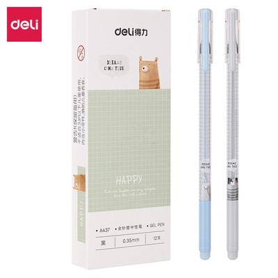 

Deli deli square inch fine rod 035mm full needle gel pen student pen pen 12 box DL-A437