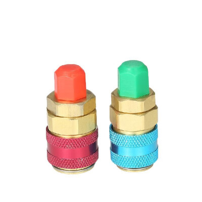 

2pcs 14" Adjustable R134A Quick Couplers Adapters High Low AC Manifold Gauge Hose Conversion kit