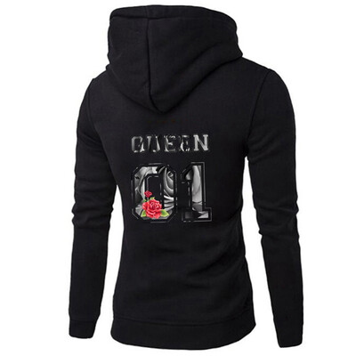 

New Fashion Women And Men Couple Hoodies King And Queen Printed Lover Sweatshirts