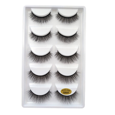 

Gobestart 5 Pair 3D Natural Thick False Fake Eyelashes Eye Lashes Makeup Extension