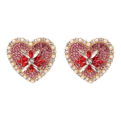 

2019 Vintage Boho Statement Crystal Heart Drop Earrings Ethnic Antique Heart-shaped Jewelry Birdal Wedding Party Accessories
