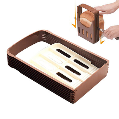 

Plastic Foldable Bread Slicer Loaf Toast Cutter Slicing Guide Kitchen Gadget
