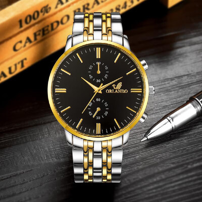 

Luxury Business Skeleton Men Watch Large Face Big Dial Simple Watch Wristwatch with Two Sub-dials