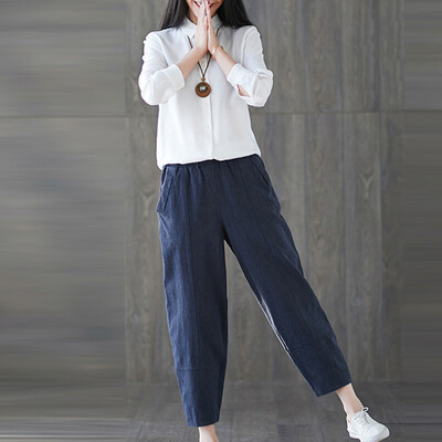

Tailored Women Casual Solid Trousers Pants Trousers Ladies Loose Pants
