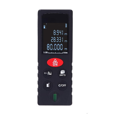 

80m262ft Mini Handheld Digital Laser Distance Meter High Precision Range Finder Area Volume Measurement Level Bubble