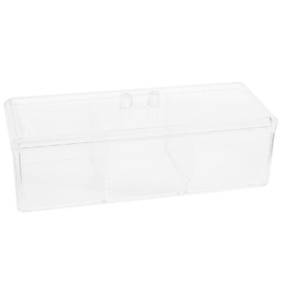 

Three Compartment Transparent Acrylic Storage Box Cosmetic Jewelry Storage Expert Organizer Cotton Swab Makeup Pads Case with Dust