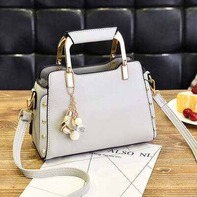 

Bag 2018 new womens bag lychee pattern Korean casual slung shoulder bag handbag wild bag one generation