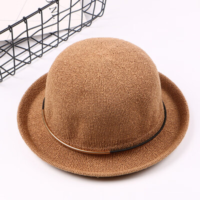 

Spring&Autumn England retro-dome small gift hat summer casual metal hemming hat womens fashion sun-shading basin cap