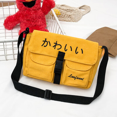 

Ins bags canvas bags ladiesdiagonal bags ancient feelings Korean version of one-shoulder Japanese canvas bags for girls unde