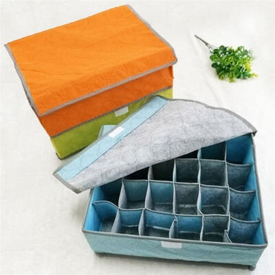 

Non-Woven Fabric Drawer Closet 7 16 24 Grid Storage Box Bra Underwear Socks
