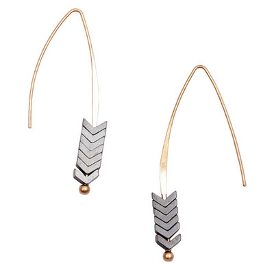 

2 pcs Natural Stone Simple Earrings Zinc Alloy Geometric Arrow Earrings Fashion