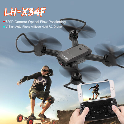 

Lead Honor LH-X34F 720P Wide Angle Camera Wifi FPV Optical Flow Positioning V-Sign Auto-Photo Altitude Hold RC Training Drone