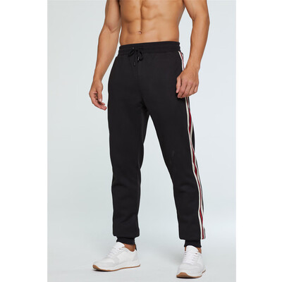 

Gobestart Mens Casual Hit Color Vertical Strip Loose Tie With Velvet Sports Trousers