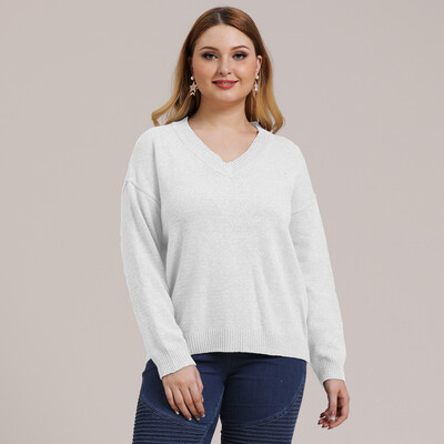 

Gobestart Women Plus Size Winter Casual Knitting Sweater Loose Long Sleeve Top Blouse