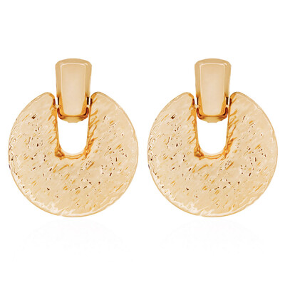

Alloy Dangle Stud Earrings Golden 60x50mm