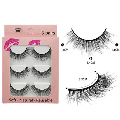 

Gobestart 3 Pairs Of Natural Thick New 3D Imitation Mink False Eyelashes 10 Styles