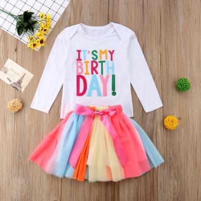 

Baby Girl Kid Toddler ITS MY Birthday T-shirttutu Skirt Dress Outfit Clothing NEW