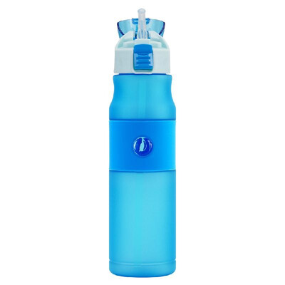 

600ml Sports Water Bottle with Straw BPA-Free Leak Proof Flip Top Drinking Water Bottle for Travel Outdoor Hiking Camping