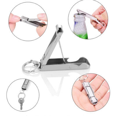 

Greensen Outdoor Multi-function 2 in 1 Mini Tool Key Chain Ring Nail Cutter Clippers Bottle Opener