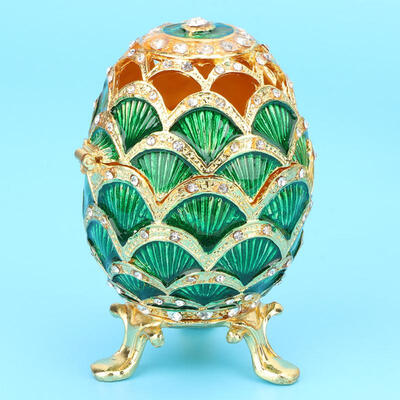 

Greensen Enameled Easter Egg Vintage Style Jewelry Organizer Trinket Box Art Crafts Decoration Gift