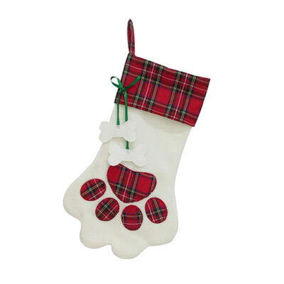 

Christmas Stocking Pawprint Xmas Tree Candy Gift Bag Party Hanging Ornament