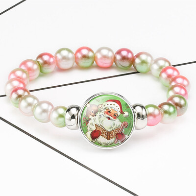 

Creative Cartoon Elk Santa Gem Retractable Beaded Bracelet Christmas Gift