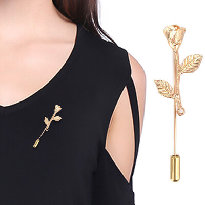 

Special Design Hot New Fashion Men Women Casual Pin for Suit Flower Pin Rose Broche Lapel Brooches Gold Color