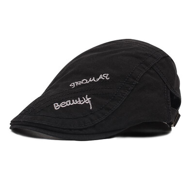 

Men Women Unisex Duckbill Cap Cotton Berets Letter Print Peaked Caps Vintage Golf Cabbie Newsboy Hats