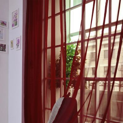 

Siaonvr 1 PCS Pure Color Tulle Door Window Curtain Drape Panel Sheer Scarf Valances