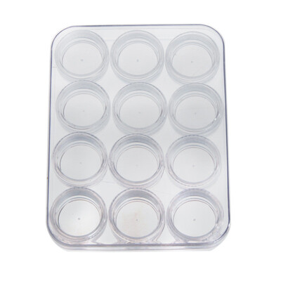 

Toponeto 12 Empty Nail Round Pot Box Case Bottle Container