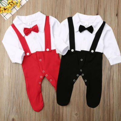 

Newborn Baby Kids Boy Formal Gentleman Romper Clothes Bodysuit Playsuit Outfits