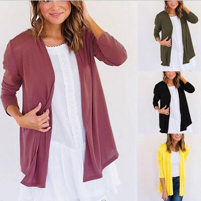 

Women Casual Loose Long Sleeve Knitted Sweater Cardigan Outwear Coat Jacket Tops