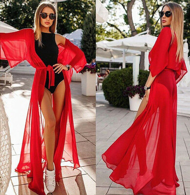 

Women Summer Sexy Beach Kaftan Maxi Dress Holiday Swimwear Bikini Cover Up