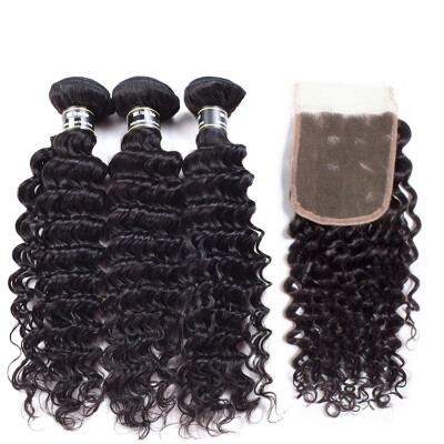 

Amazing Star Malaysian Virgin Hair Bundles with Closure Deep Wave with Closure 100 Human Hair Bundles with Closure with Baby Hair