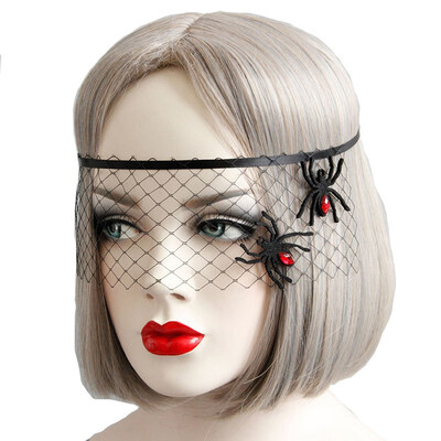 

FUNNYBUNNY Mesh Mask Spider Masquerade Halloween for Women Halloween Masquerade Mask Party Accessories