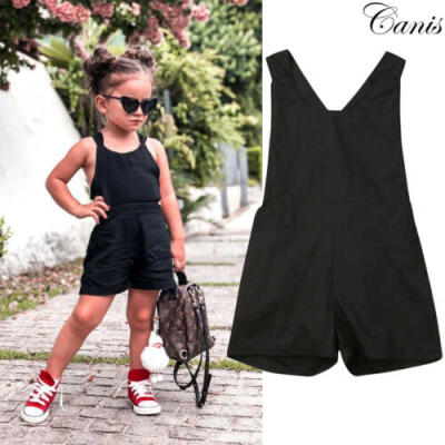 

Sweet Toddler Baby Girl Kids Cotton Backless Jumpsuit Playsuit Clothes Outfit US