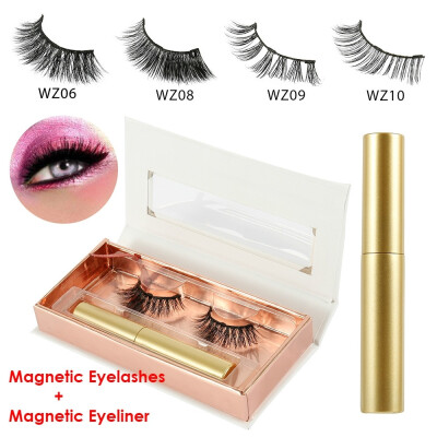 

New 3D Magnetic False Eyelashes Natural Eye Makeup Lashes Magnetic Liquid Eyeliner