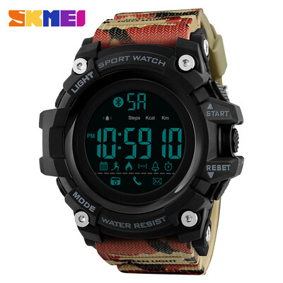 

SKMEI New Smart Men Sports Watches Blutooth Pedometer Watch Calorie Chrono Camera Fashion Digital Wristwatch 1385