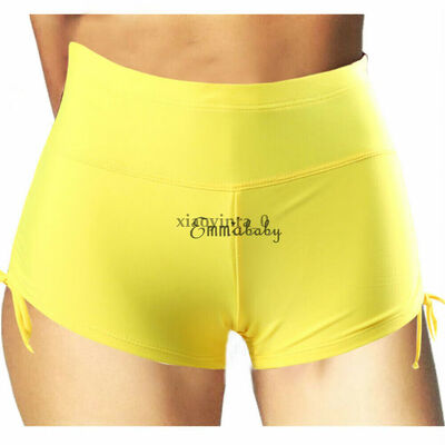 

Hot Women Ladies Elastic Crushed Side Tie High Waist Sports Pants Shorts Bottoms