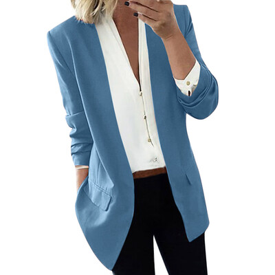 

Women Suit Coat Solid Color Slim Suit Long Sleeve Plus Size Causal Suit Coat For Female