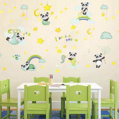 

〖Follure〗Removable Early Education Art Mural Panda bamboo Home Living Room Decor Wall Sticker