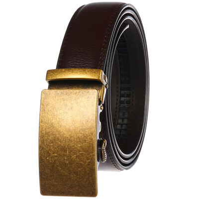 

Gold Automatic Buckle Belts for Men Genuine Leather Belt Men Business Trouser Belt for Jeans Men Belts Leather Luxury Brand