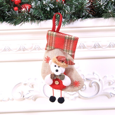 

Gobestart Christmas Stocking Mini Sock Santa Claus Candy Gift Bag Xmas Tree Hanging Decor