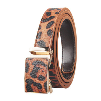 

Womens Automatic Buckle Genuine Leather Ladys Ratchet Holeless Belt Business High Quality Womens Real Belt for Pants