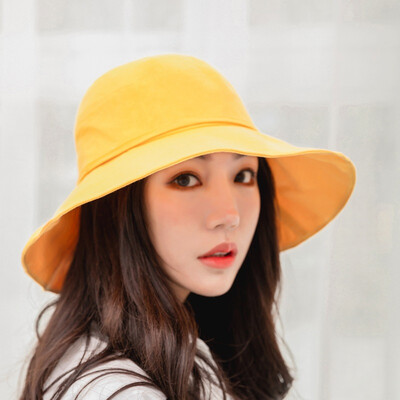 

Japanese bow big along fisherman hat womens summer sun hat casual hat grinding edge basin hat foldable cloth hat tide